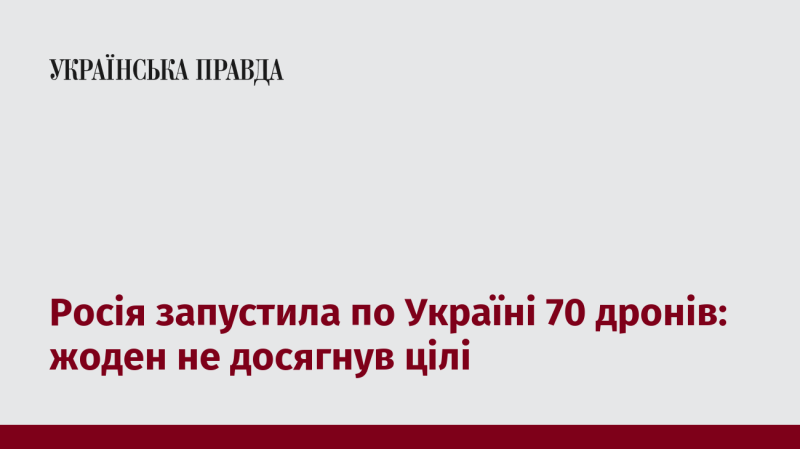 Росія здійснила запуск 70 безпілотників по Україні, але жоден з них не зміг досягти мети.