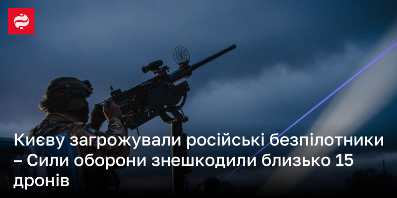 Київ піддався загрозі з боку російських безпілотників – сили оборони знищили приблизно 15 дронів.