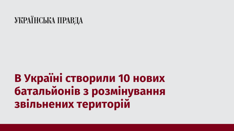 В Україні було сформовано 10 нових батальйонів, які займаються розмінуванням звільнених територій.