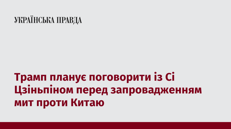 Трамп має намір провести бесіду з Сі Цзіньпіном перед тим, як ввести мита на товари з Китаю.