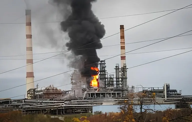 Українські безпілотники призупинили діяльність ще одного нафтопереробного заводу в Росії, повідомляє Bloomberg.