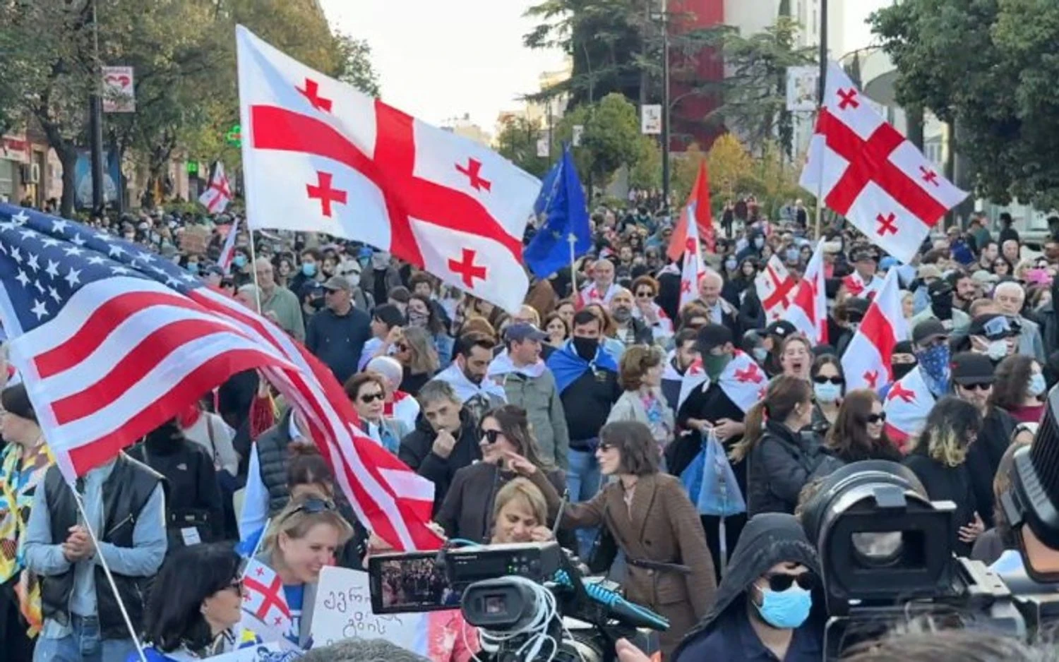 У Тбілісі відбуваються великі протести в період місцевих виборів | УНН