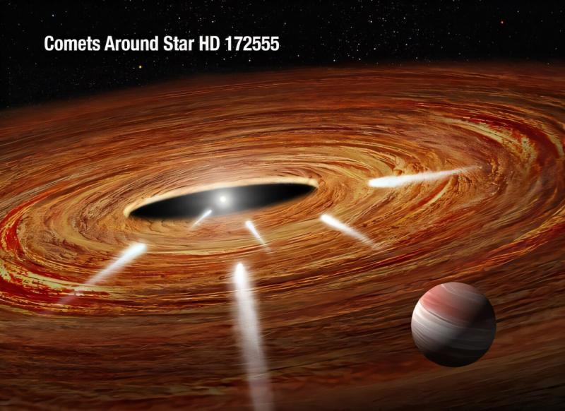 Стик комет у новій зоряній системі залишив по собі хмару чадного газу.