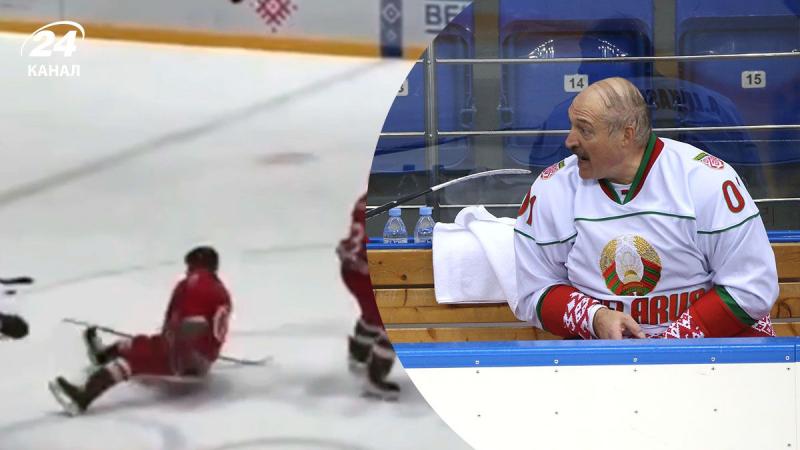 Лукашенко зірвався на лід під час хокейного матчу - відеозапис інциденту.