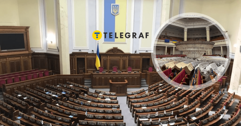 Подарунок з Росії: новини про велику люстру, що наразі проходить реставрацію в парламенті (фото)